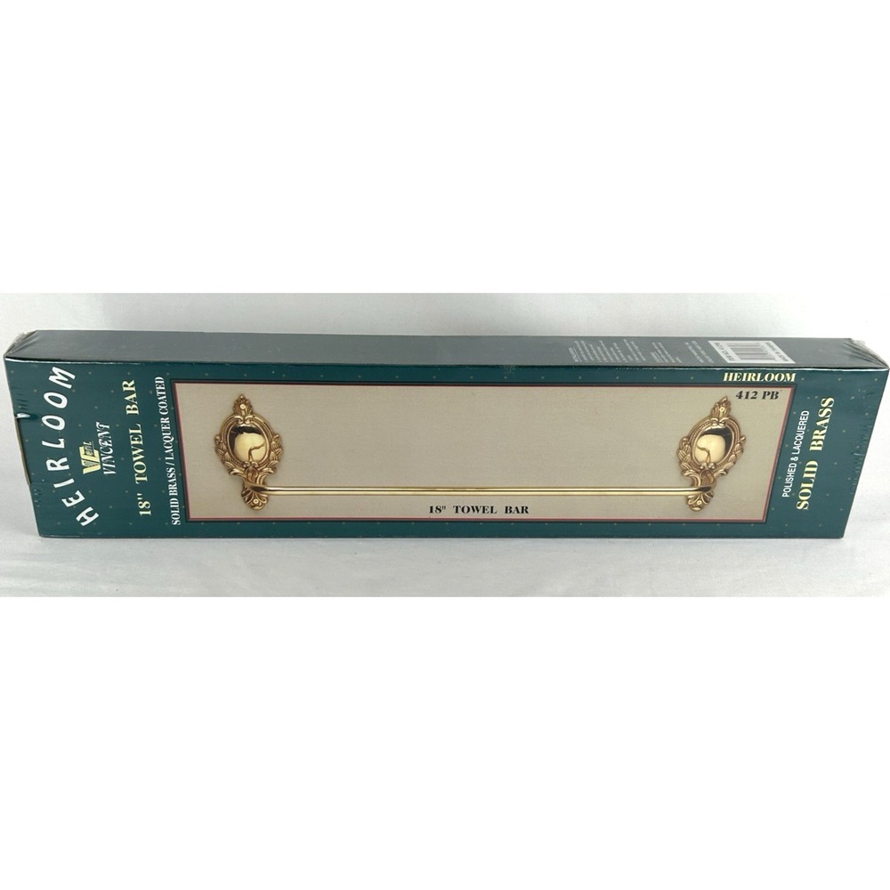 NEW Vintage Vincent Heirloom Solid Brass 18" Towel Bar Polished Lacquer Coated
